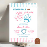 Hand Drawn Football or Pom Poms Gender Reveal