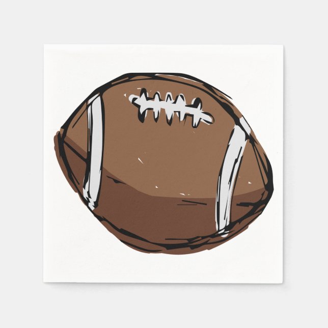Hand drawn Football Paper Napkins (Front)