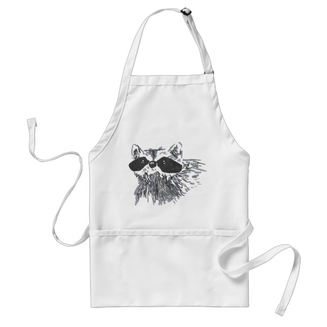 Hand-drawn Forest Animal Wildlife Raccoon Standard Apron (Front)