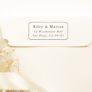 Hand Drawn Frame & Couples Names Return Address Self-inking Stamp