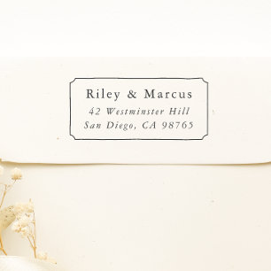 Hand Drawn Frame & Couples Names Return Address Self-inking Stamp
