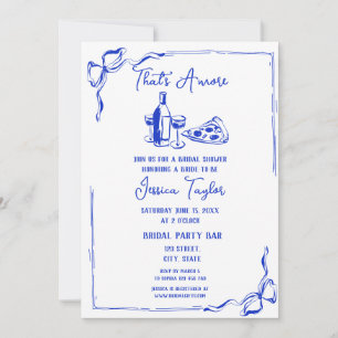 Hand Drawn French Bridal Brunch That's Amore Pizza Invitation