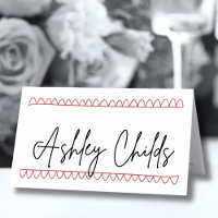 Hand Drawn French Red Whimsical Wedding