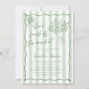 Hand Drawn Fresh Off the Market Bridal Shower Invitation
