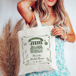Hand Drawn Fresh Off the Market Bridal Shower Tote Bag