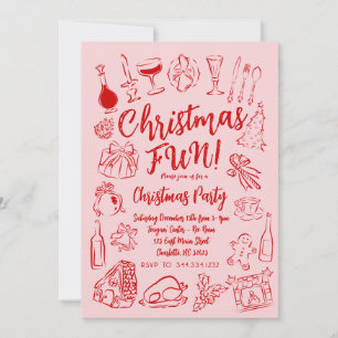 Hand Drawn Friendsmas Christmas Party Invitation