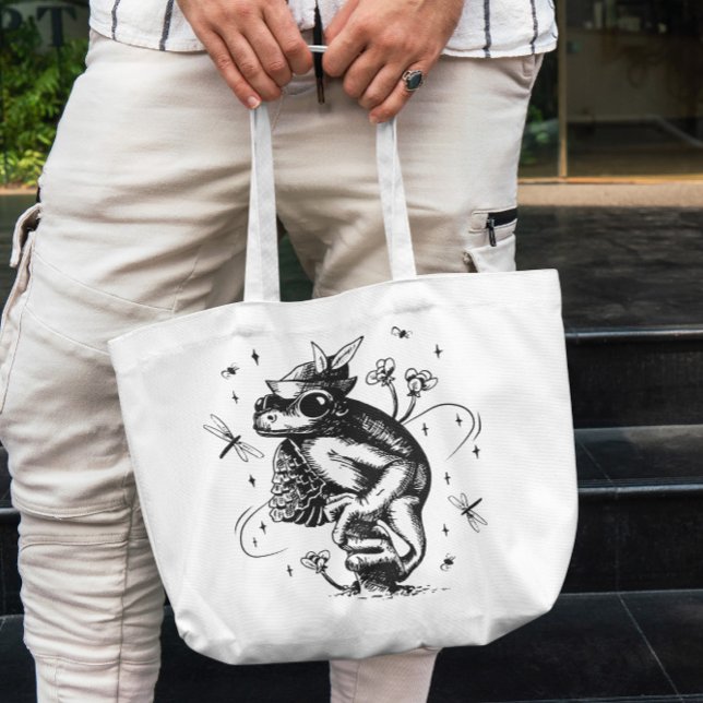 Hand Drawn Frog Tote Bag (Creator Uploaded)