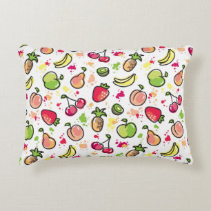 hand drawn fruits pattern decorative cushion