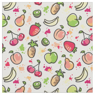 hand drawn fruits pattern fabric