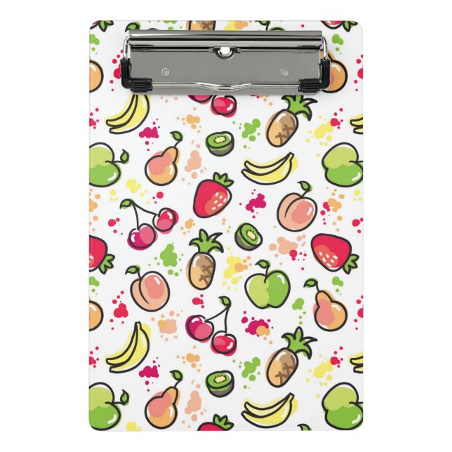 hand drawn fruits pattern mini clipboard (Front)
