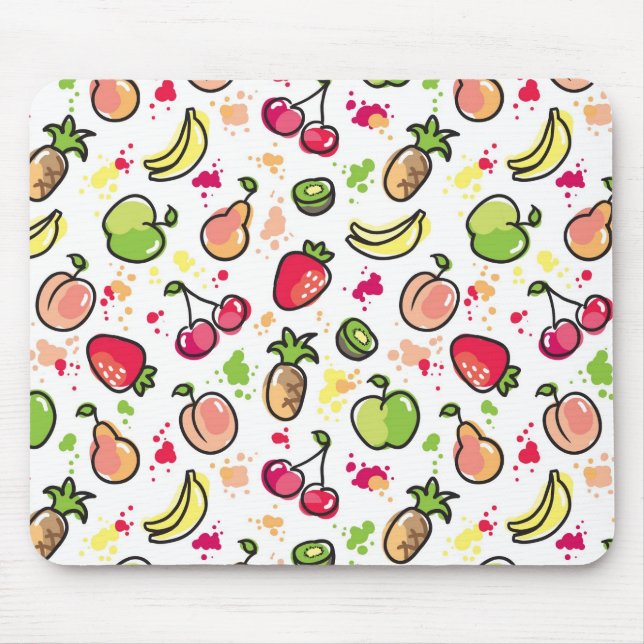 hand drawn fruits pattern mouse mat (Front)