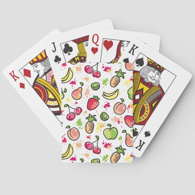 hand drawn fruits pattern playing cards (Back)