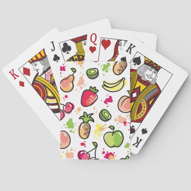 hand drawn fruits pattern playing cards (Back)