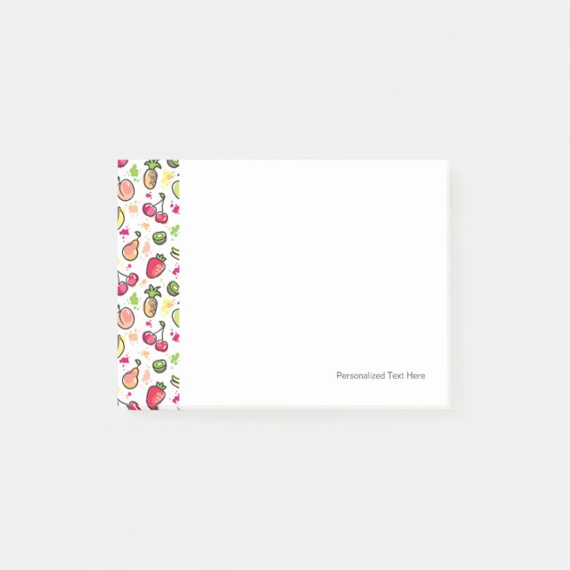 hand drawn fruits pattern post-it notes (Front)