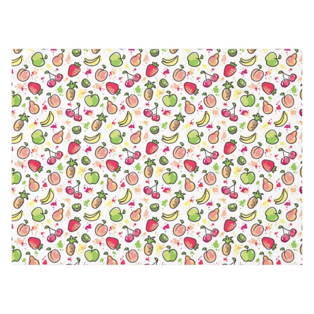 hand drawn fruits pattern tablecloth (Front (Horizontal))