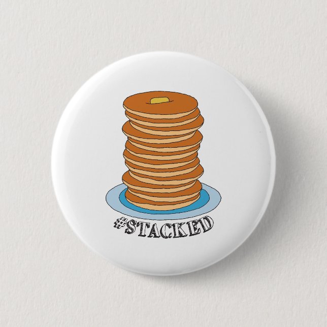 Hand-drawn Full Stack Pancakes Clipart Pancake 6 Cm Round Badge (Front)