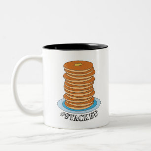 Hand-drawn Full Stack Pancakes Clipart Pancake Two-Tone Coffee Mug