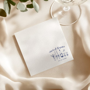 Hand drawn funky Custom Wedding Reception Napkin