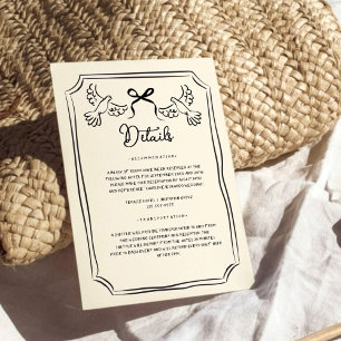 Hand drawn Funky Doodle Wedding Details Invitation