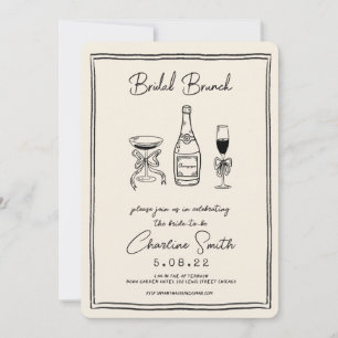 Hand Drawn Funky Handwritting Bridal Brunch Invitation
