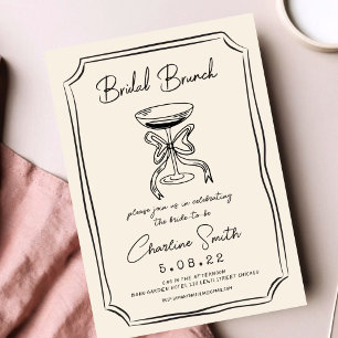 Hand Drawn Funky Handwritting Bridal Brunch Invitation