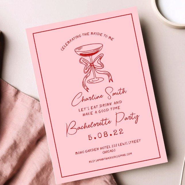 Hand Drawn Funky Handwritting Bridal Brunch Invitation (Creator Uploaded)