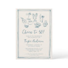 Hand Drawn Funky Nautical Beach 50th Birthday