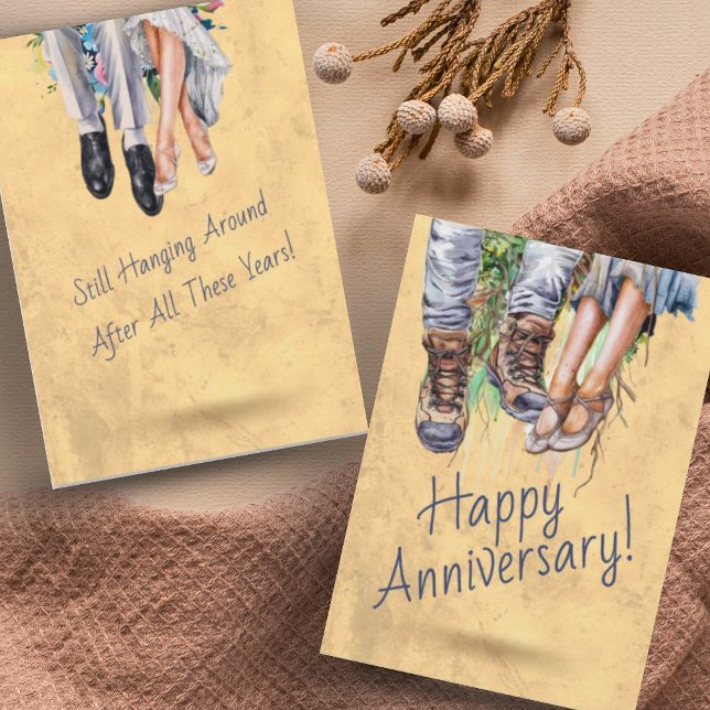 Hand Drawn Funny Chic Anniversary  Holiday Card (Creator Uploaded)