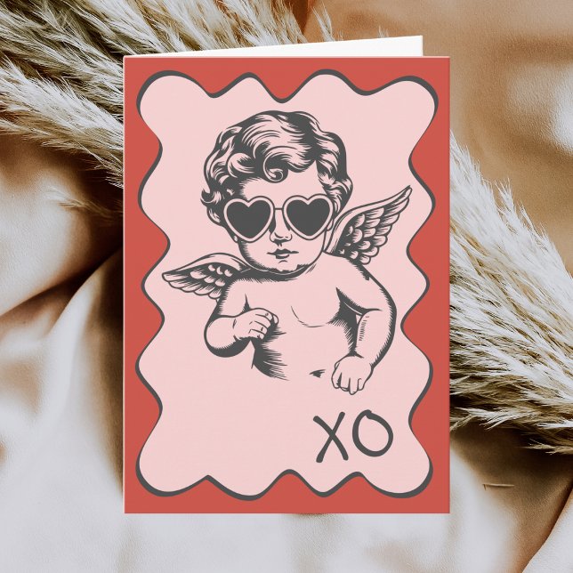 Hand Drawn Funny Romantic Cupid XO Valentines Day Holiday Card (Creator Uploaded)