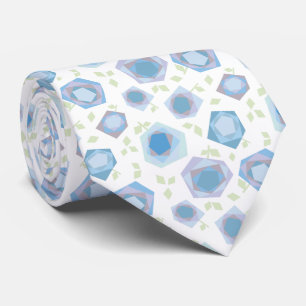 Hand Drawn Geometric Poppy Design Necktie