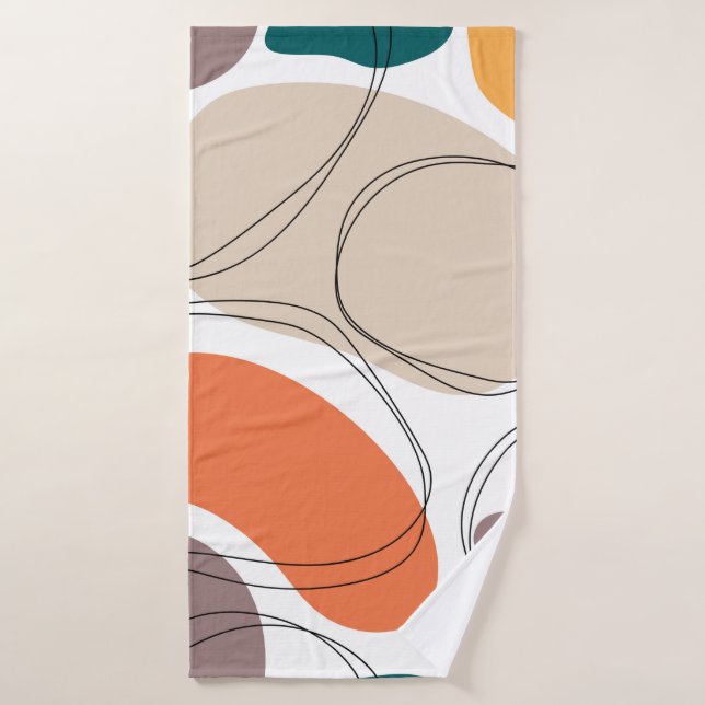 Hand drawn geometric seamless modern abstract mult bath towel (Bath Towel)