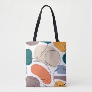 Hand drawn geometric seamless modern abstract mult tote bag