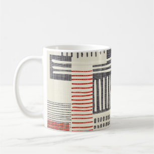Hand-drawn geometric stripes, seamless pattern. coffee mug