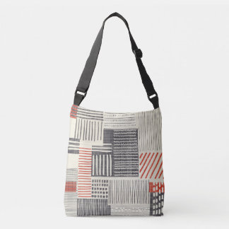 Hand-drawn geometric stripes, seamless pattern. crossbody bag