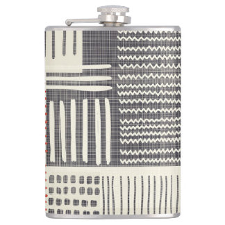 Hand-drawn geometric stripes, seamless pattern. hip flask