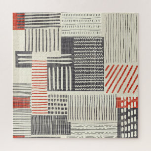 Hand-drawn geometric stripes, seamless pattern. jigsaw puzzle