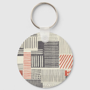 Hand-drawn geometric stripes, seamless pattern. key ring