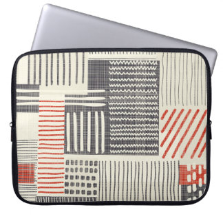 Hand-drawn geometric stripes, seamless pattern. laptop sleeve