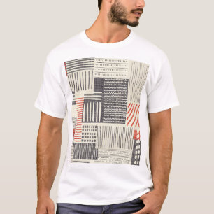 Hand-drawn geometric stripes, seamless pattern. T-Shirt