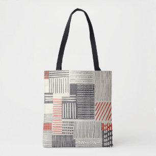Hand-drawn geometric stripes, seamless pattern. tote bag