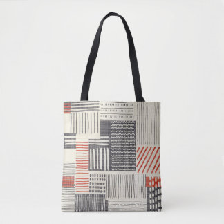 Hand-drawn geometric stripes, seamless pattern. tote bag
