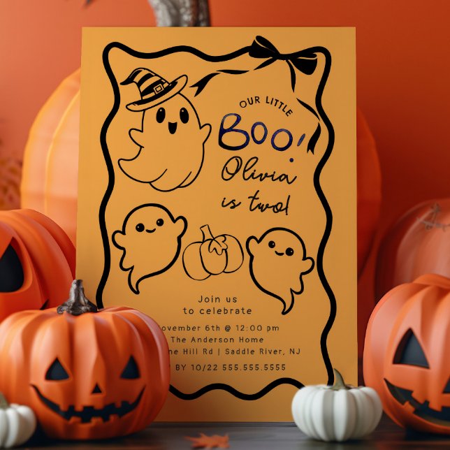 Hand Drawn Ghost Birthday Party Invitation (Creator Uploaded)