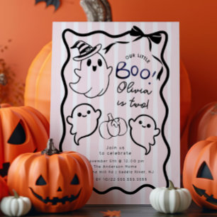 Hand Drawn Ghost Birthday Party Invitation