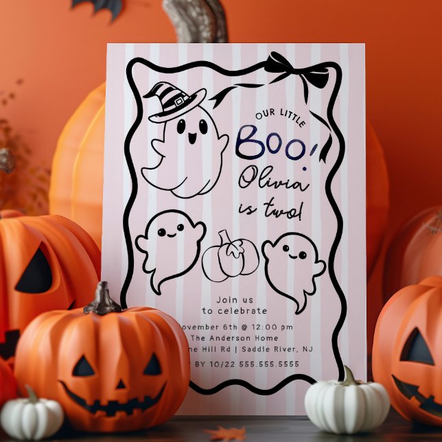 Hand Drawn Ghost Birthday Party Invitation (Creator Uploaded)