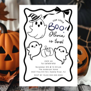 Hand Drawn Ghost Birthday Party Invitation