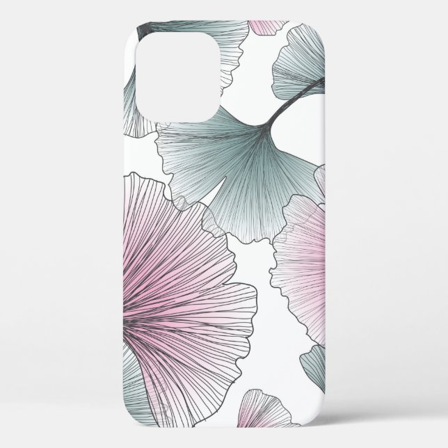 Hand drawn gingko biloba background seamless patte Case-Mate iPhone case (Back)