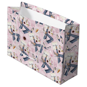 Hand Drawn Girl Boss Large Gift Bag