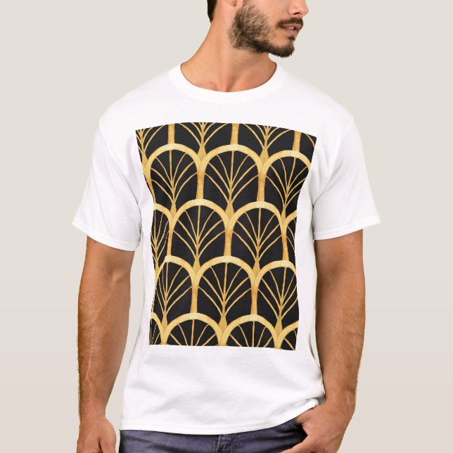 Hand Drawn Gold Imitation Watercolor T-Shirt (Front)