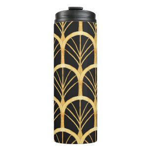 Hand Drawn Gold Imitation Watercolor Thermal Tumbler
