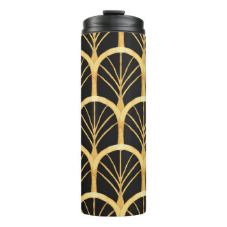 Hand Drawn Gold Imitation Watercolor Thermal Tumbler